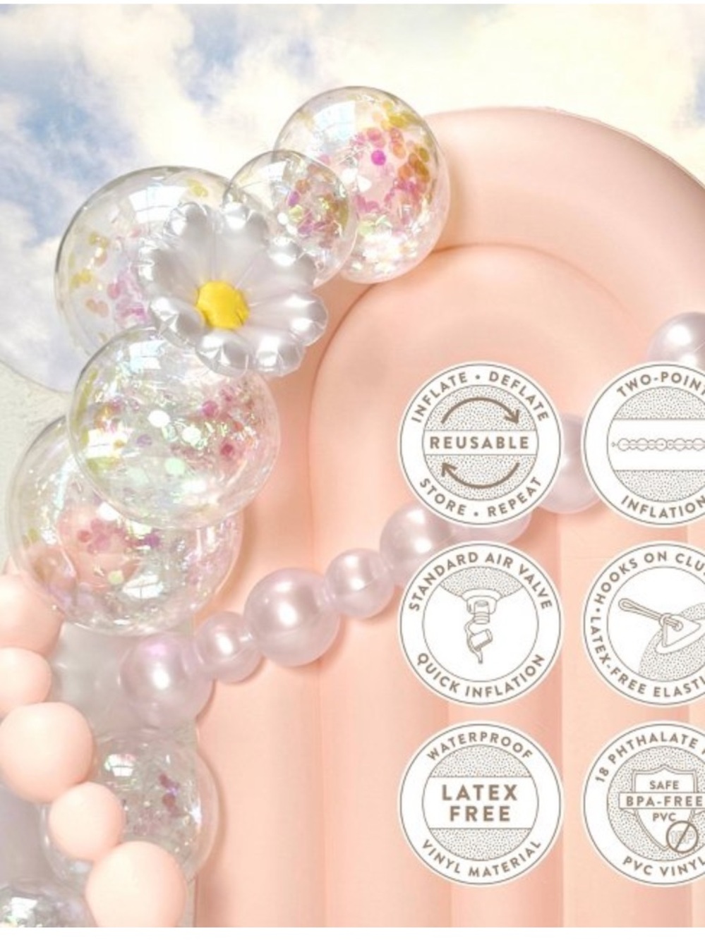 MINNIDIP NWT Balloon
Garland: 10 Cluster Strand in Clear